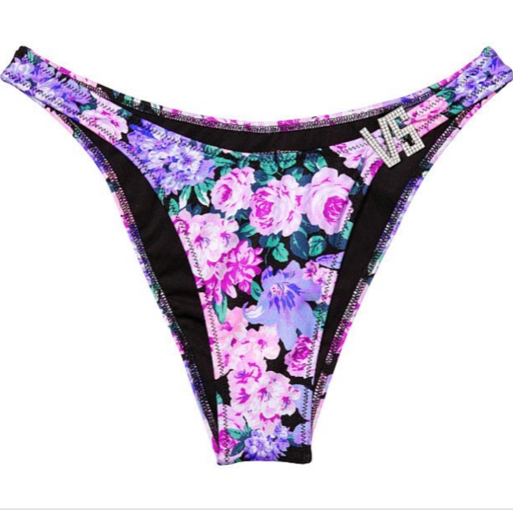 🚫SOLD🚫 NWT VS Shine Halter Bikini Swim Top/Brazilian Bottom Floral - Picture 4 of 4